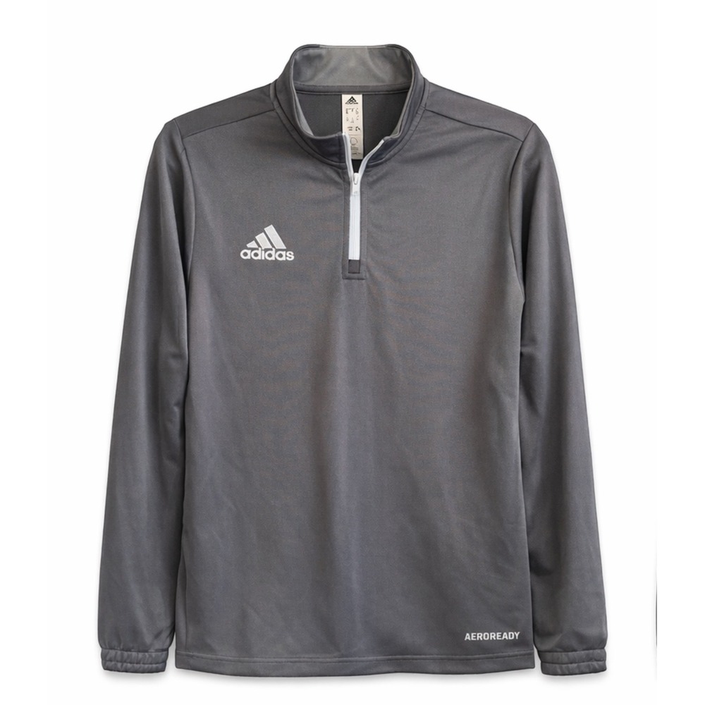 Adidas Kids Entrada 22 Training Top Grey Quarter Zip Pullover H57549 Size L 14Y‎